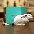 【中古】Tiffany（ティファニー）ブルーラビット貯金箱（オリジナルキー・箱付き）tf-83