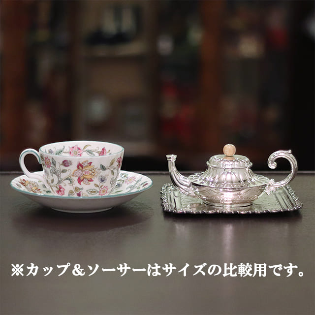 【中古】Tiffany（ティファニー）家庭用ティーポット トレイ付き　tf-117【アンティーク】【アメリカ製】【シルバープレート】