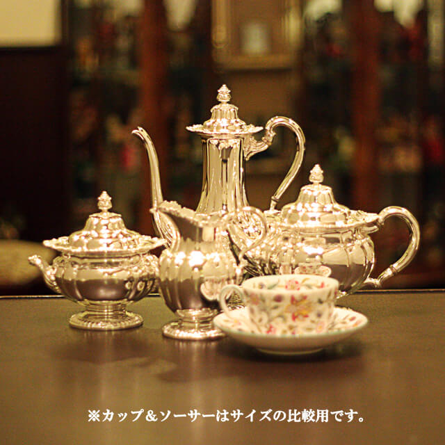 【中古】Tiffany（ティファニー）家庭用4点ティーセット　tf-58【アンティーク】【アメリカ製】【シルバープレート】