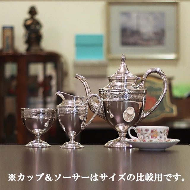 【中古】【スターリングシルバー】WEDGWOOD(ウェッジウッド) 家庭用3点ティーセット w-016 【アンティーク】