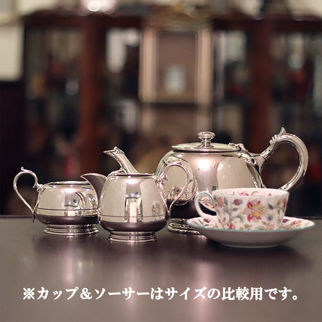 【中古】Walker & Hall（ウォーカー＆ホール）家庭用3点ティーセット　WH-297【アンティーク】【イギリス製】【シルバープレート】