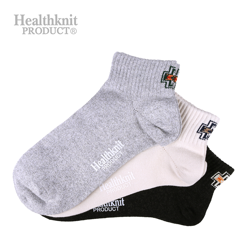 Healthknit PRODUCT メンズ 3P アンクルソックス ヒールエスニック 182-3527HKP