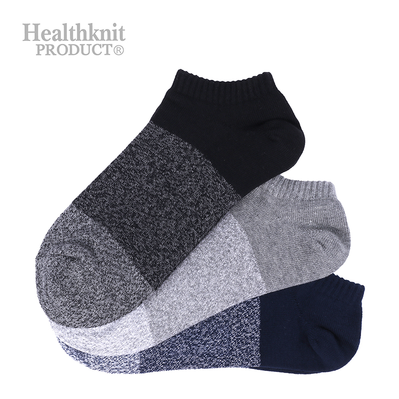 Healthknit PRODUCT メンズ 3P アンクルソックス ３カラー切替 182-3534HKP