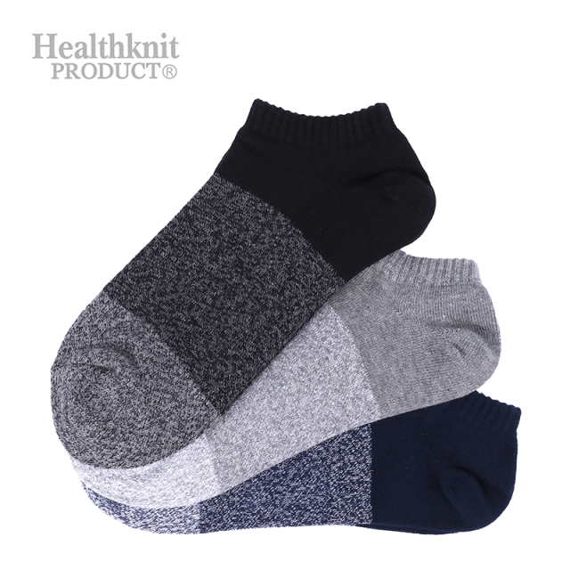 Healthknit PRODUCT メンズ 3P アンクルソックス 3カラー切替 182-3534HKP