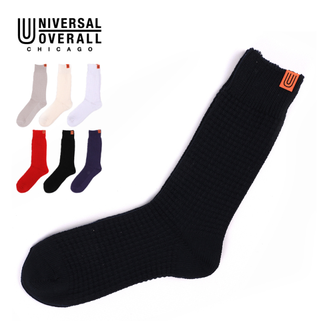 UNIVERSAL OVERALL ソックス コットンワッフルクルー LU-005A