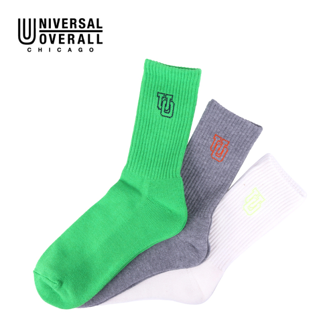 UNIVERSAL OVERALL メンズ 3Pソックス LU-338