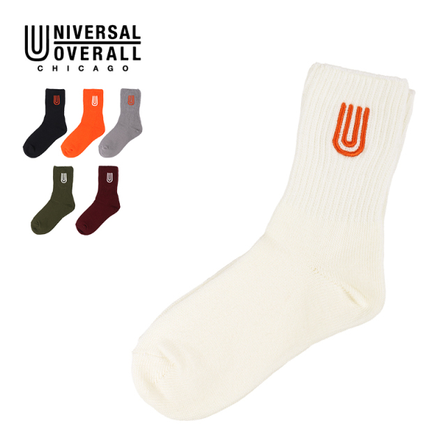 UNIVERSAL OVERALL レディースソックス エンボスUクルー LU-420