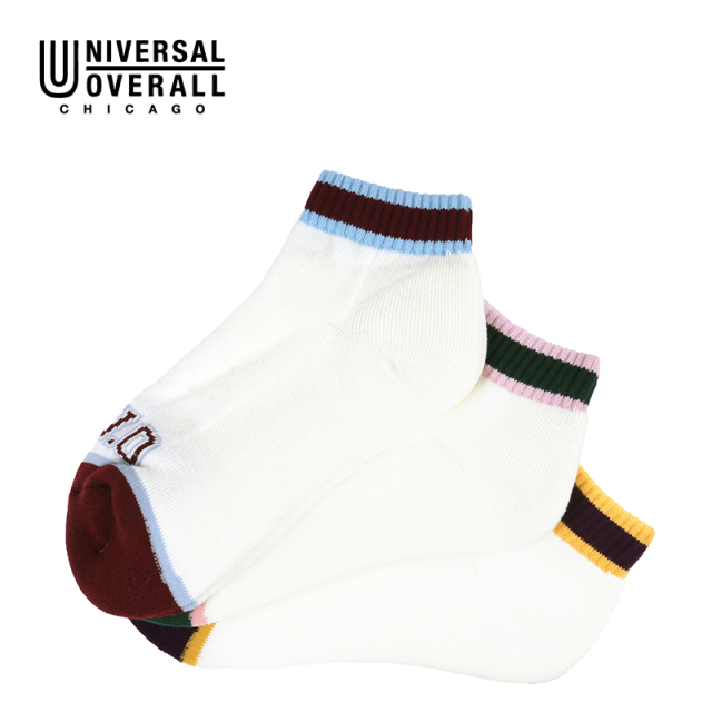 UNIVERSAL OVERALL レディース3Pソックス UNIV.O アンクル LU-637