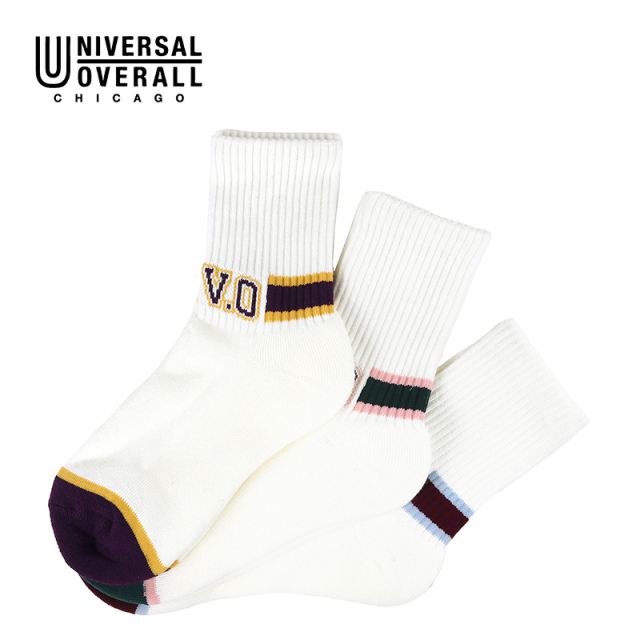 UNIVERSAL OVERALL レディース3Pソックス UNIV.O アンクル LU-639
