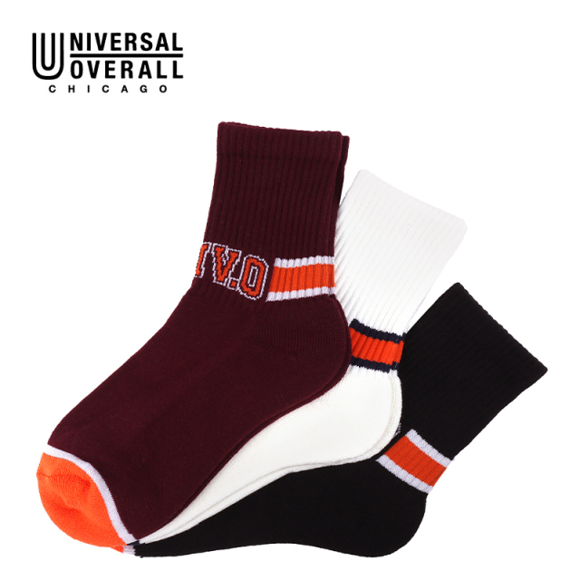 UNIVERSAL OVERALL レディース3Pソックス UNIV.O アンクル LU-640