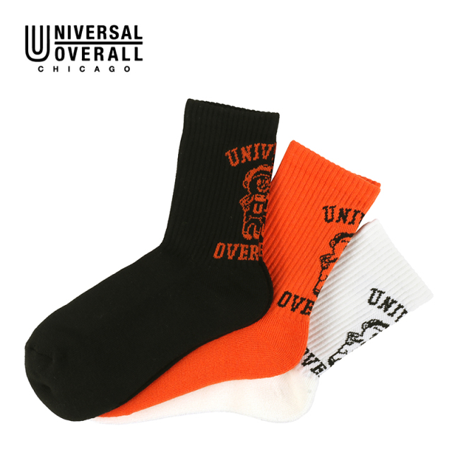 UNIVERSAL OVERALL レディース3Pソックス WINDY クルー LU-642