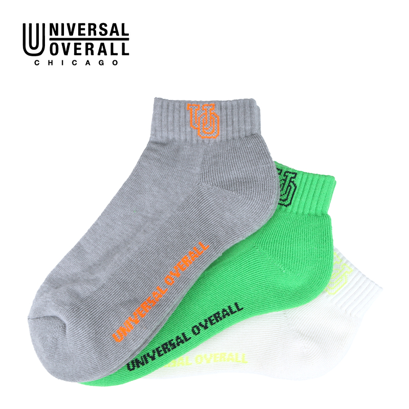 UNIVERSAL OVERALL レディース3Pソックス サイドUOロゴ LU-622