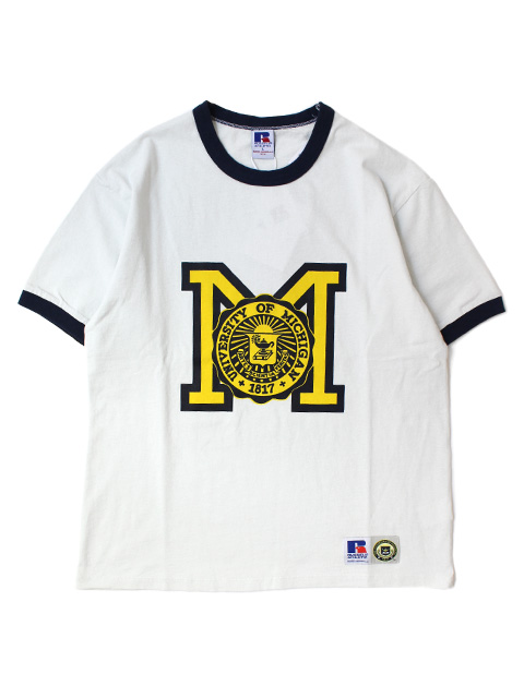 RUSSELL ATHLETIC　University of Michigan Bookstore Jersey Ringer Shirt