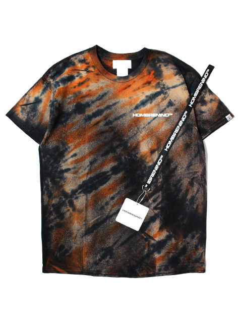 Hombre Nino　TIE DYE S/S PRINT TEE -BLACK/ORANGE-