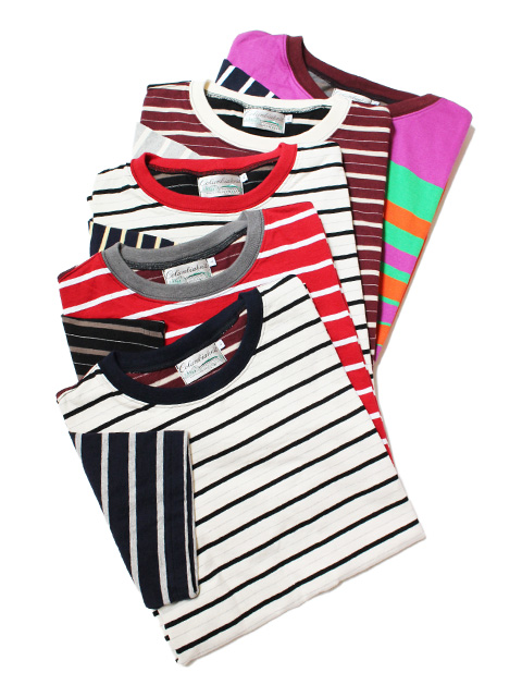【50%OFF】COLUMBIA KNIT　SS Random stripe Tee -Made in USA-