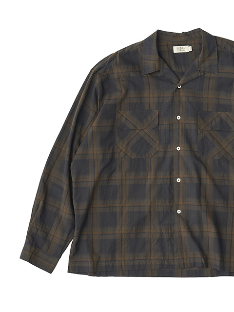 SEDAN ALL-PURPOSE Madras Plaid Open Collar Shirt