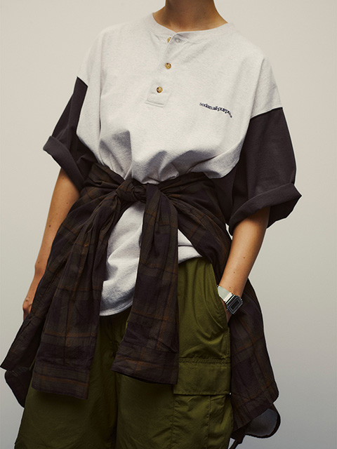 SEDAN ALL-PURPOSE Madras Plaid Open Collar Shirt