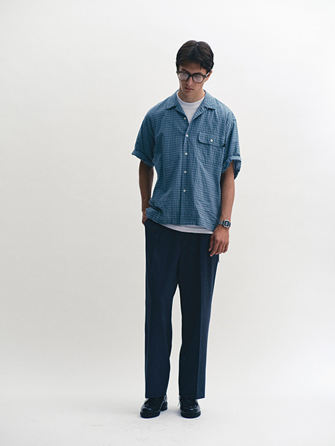 SEDAN ALL-PURPOSE Dobby Plaid Open Collar S/S Shirt