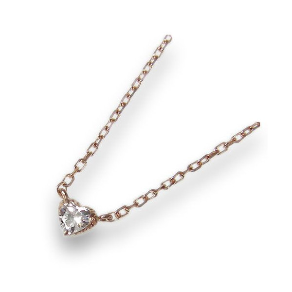 ピンクゴールドキュービックハートネックレス ペンダント【JCP0003CZ】 Juliet Colors ジュリエットカラーズ