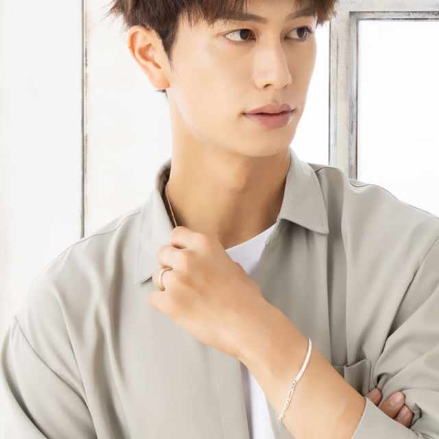 刻印可能シルバープレートペアブレスレット