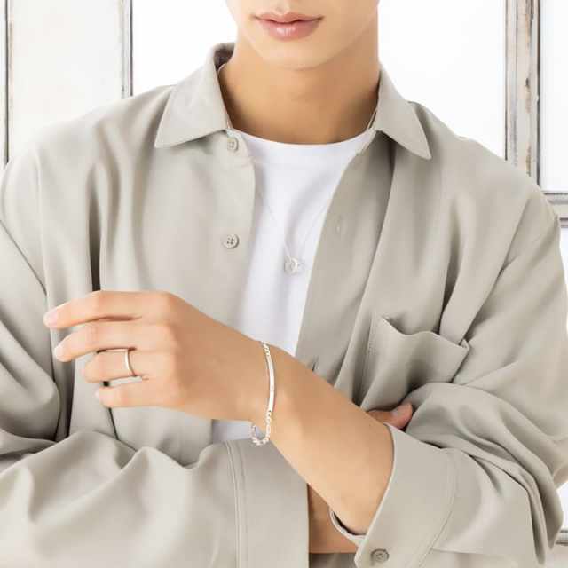 刻印可能シルバープレートペアブレスレット