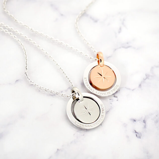 即日発送】シルバー ネックレス サークル ピンク ペンダント