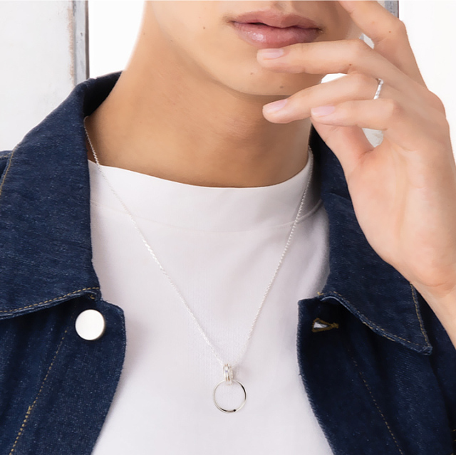 即日発送】誕生石対応 素材が選べる リングホルダーネックレス リング