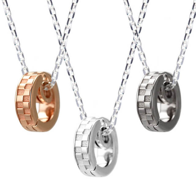 即日発送】リングホルダーネックレス カラーが選べる 格子柄