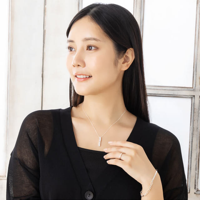 誕生石対応】シルバー ペア ネックレス ペアペンダント ライン