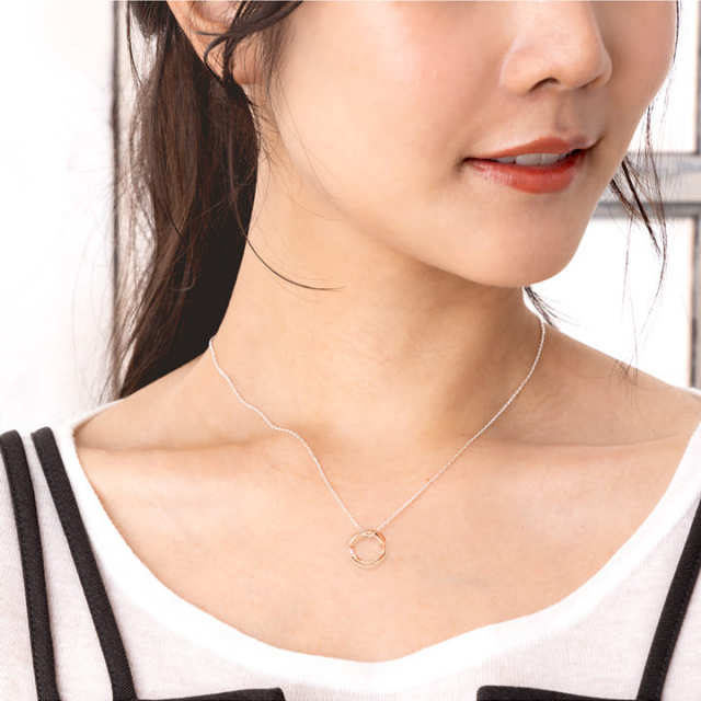 誕生石対応】シルバー ペア ネックレス ペアペンダント サークル