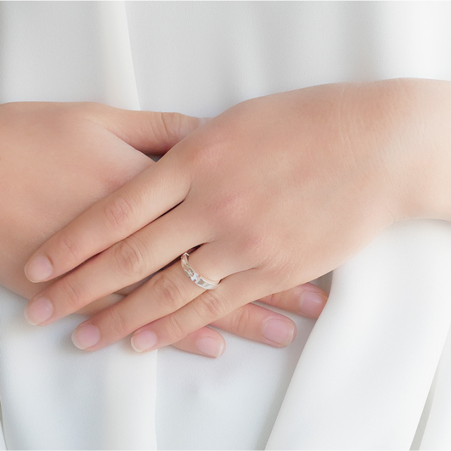 じゅん　Cartier結婚指輪 1Pダイヤモンドリング#50 私的刻印無し 鑑定済み】Cartier 結婚指輪 1Pダイヤモンドリング#50 私的刻印無し