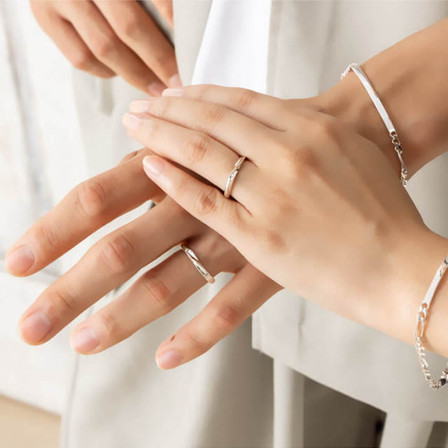 シルバーリング レディース ダイヤモンド 10金 18金 プラチナも選べる