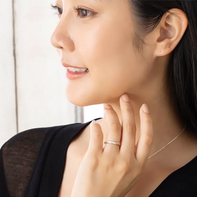 シルバーリング レディース ダイヤモンド 10金 18金 プラチナも選べる