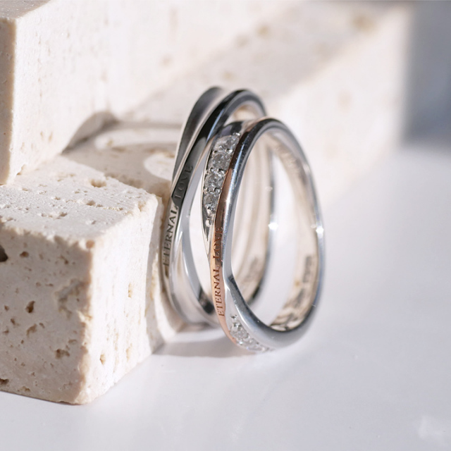 ペアリング シルバー925 クロス ピンクゴールド ブラック 黒