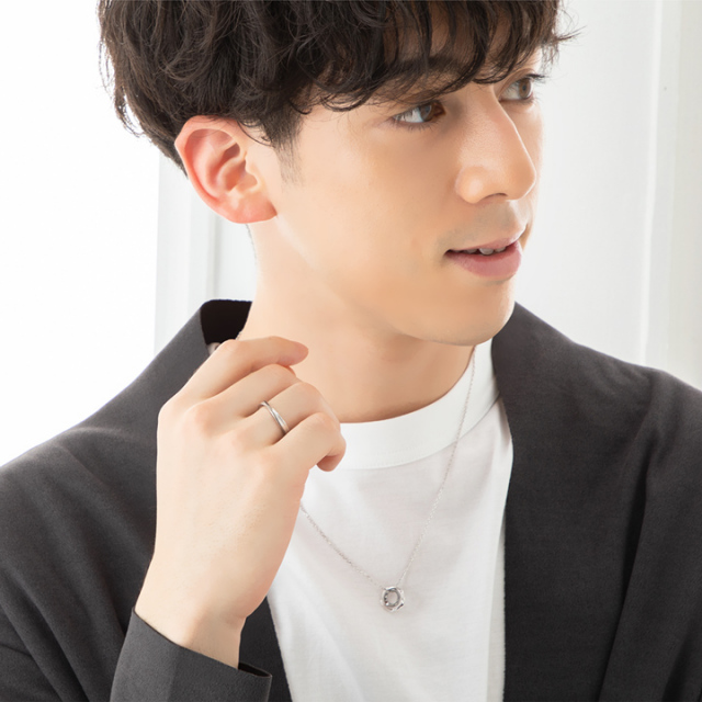 シルバー リング メンズ クロス ブラックカラー 刻印 LSR0104BKRM 通常