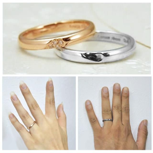 ペアリング シルバー925 ハートが完成するペアリング