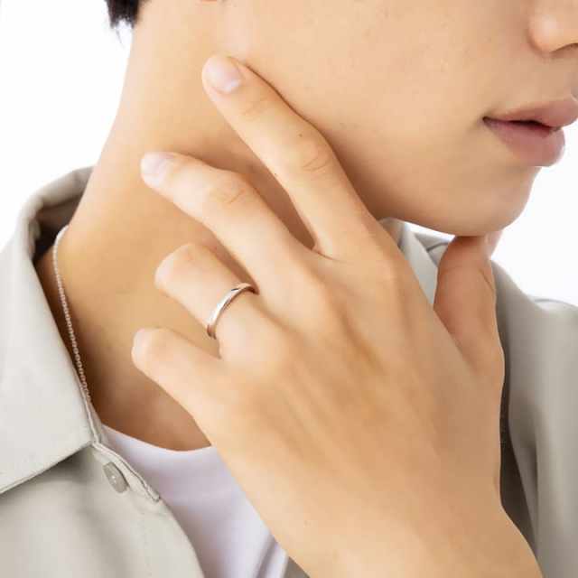 シルバー リング シンプル フラットバンド 刻印 LSR0124RM 通常納期3