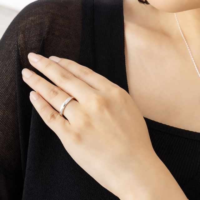 ペアリング シルバー925 ファセット 多面体 カット デザイン 刻印