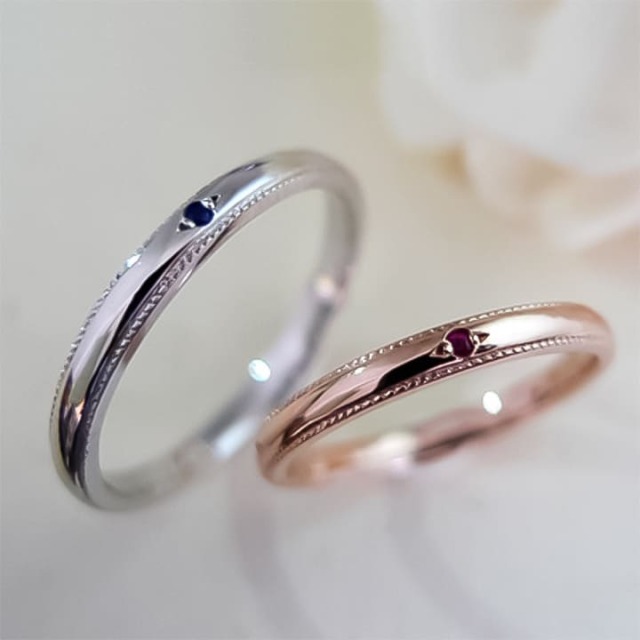 k18 刻印 リング 指輪 アクセサリー ② 結婚指輪 マリッジリング に 18金 ゴールド ペアリング 甲丸 2本セット