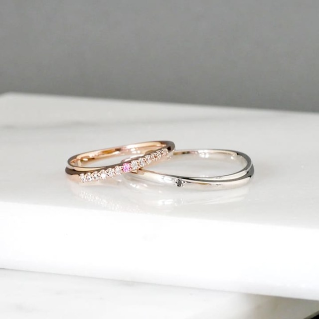 K10K18プラチナ素材が選べるペアリング