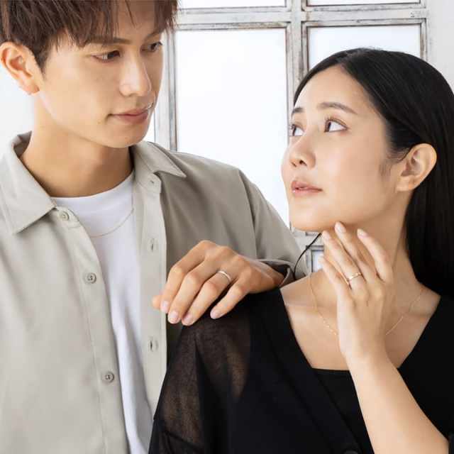 K10K18プラチナ素材が選べるペアリング