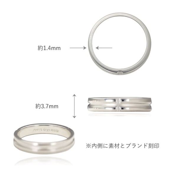 シルバー925 リング クロスカット シンプル 3カラー 刻印 セミオーダー