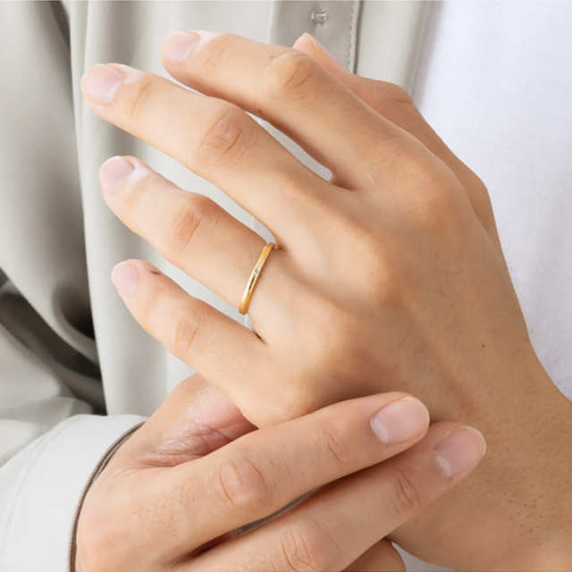 選べる誕生石】 リング 甲丸 18金 プラチナ から選べる 刻印 LSR7001BS