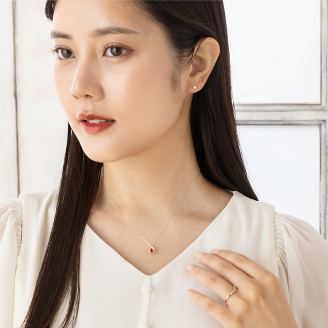 即日発送＆選べる誕生石】K10 ダイヤモンド ネックレス レディース