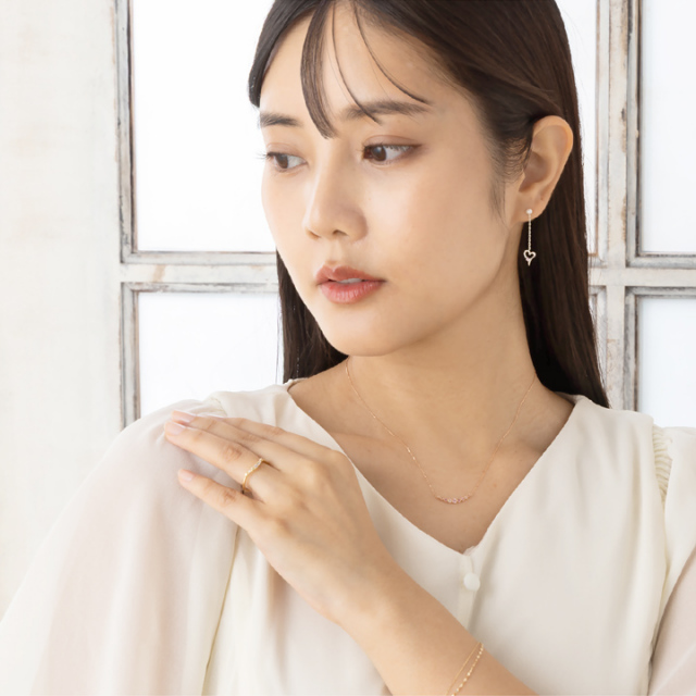 K10 天然石 アミュレット ラインネックレス