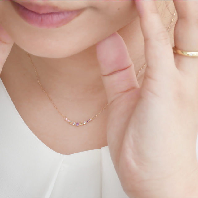 K10 天然石 アミュレット ラインネックレス