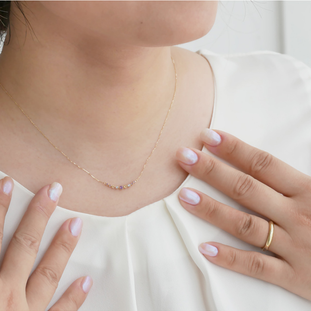 K10 天然石 アミュレット ラインネックレス