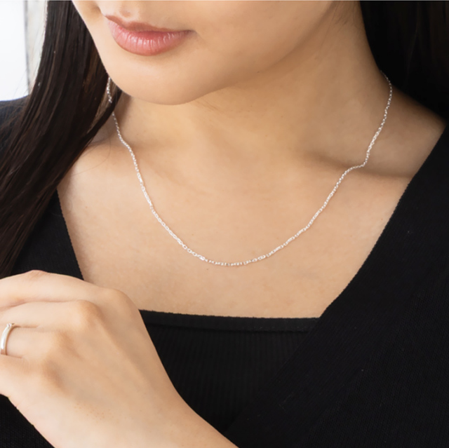 シルバー 角アズキチェーン カットアズキチェーン