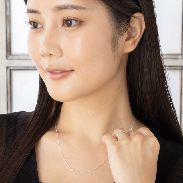 シルバー 角アズキチェーン カットアズキチェーン