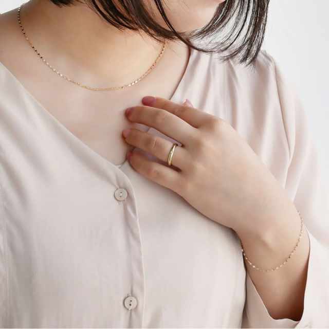 K10⭐️18㎝❤️エクレアチェーンブレスレット❣️10金ブレスレット⭐️ペタルチェーン 10金 18金 エクレア ゴールドチェーンブレスレット K10 K18 18cm